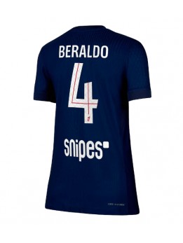 Paris Saint-Germain Lucas Beraldo #4 Replika Hemmakläder Dam 2025-26 Kortärmad